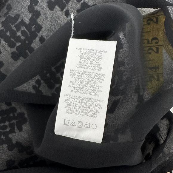 CAbi 3090 Tank Womens Small Black White Broken Check Layered Zip Chiffon Office - Picture 8 of 13